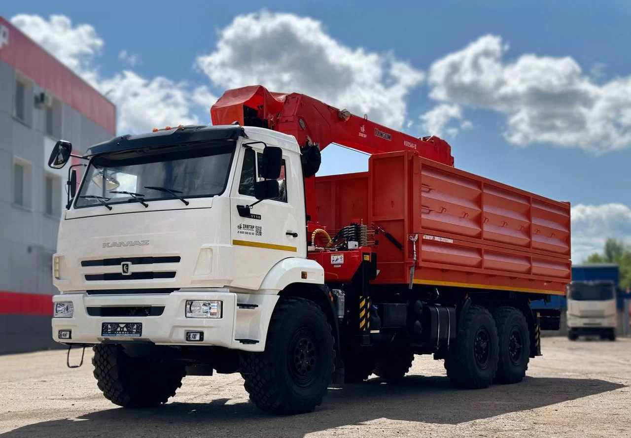 Самосвал 14 м³ КАМАЗ 43118 с КМУ Kanglim KS1256G-II, 2025